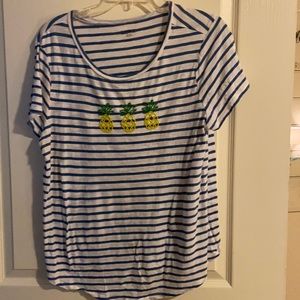 Loft striped beaded Tshirt